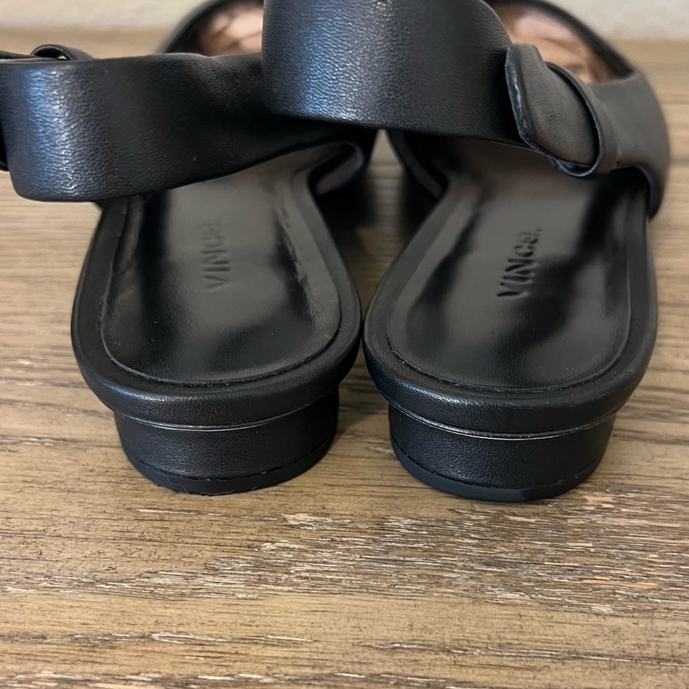 Vince Vida Slingback black soft leather flat square toe sz 8.5 - Picture 10 of 12